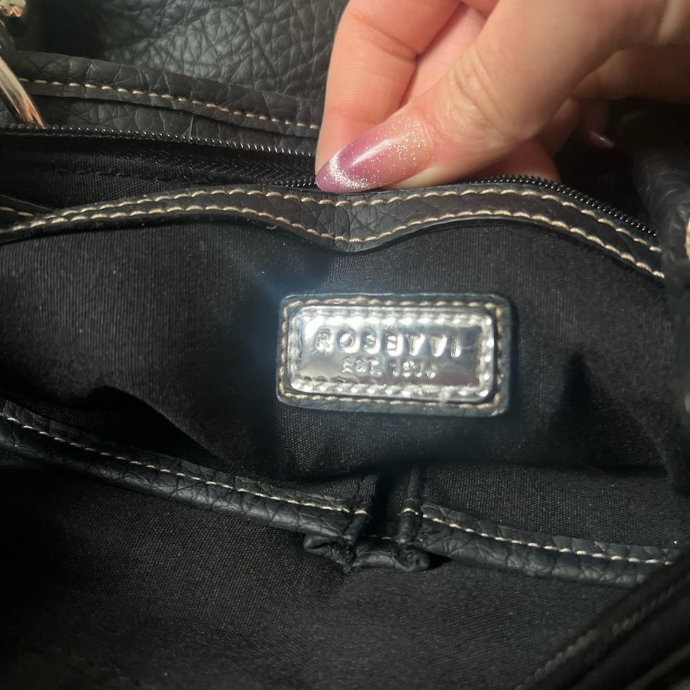 Rosetti Black And Gray Patchwork Shoulder Bag - image 3